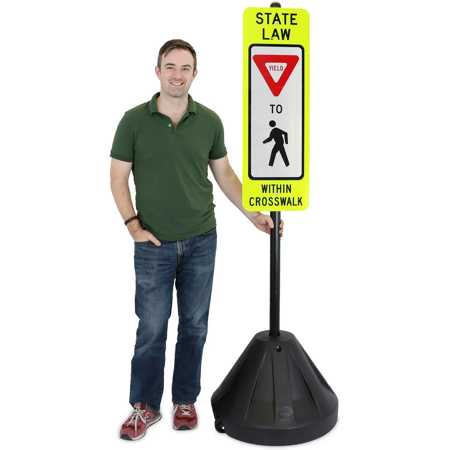 SmartSign Portable Sign Post with 5.5 Feet Pole and 2 Feet Diameter Base, Made in USA