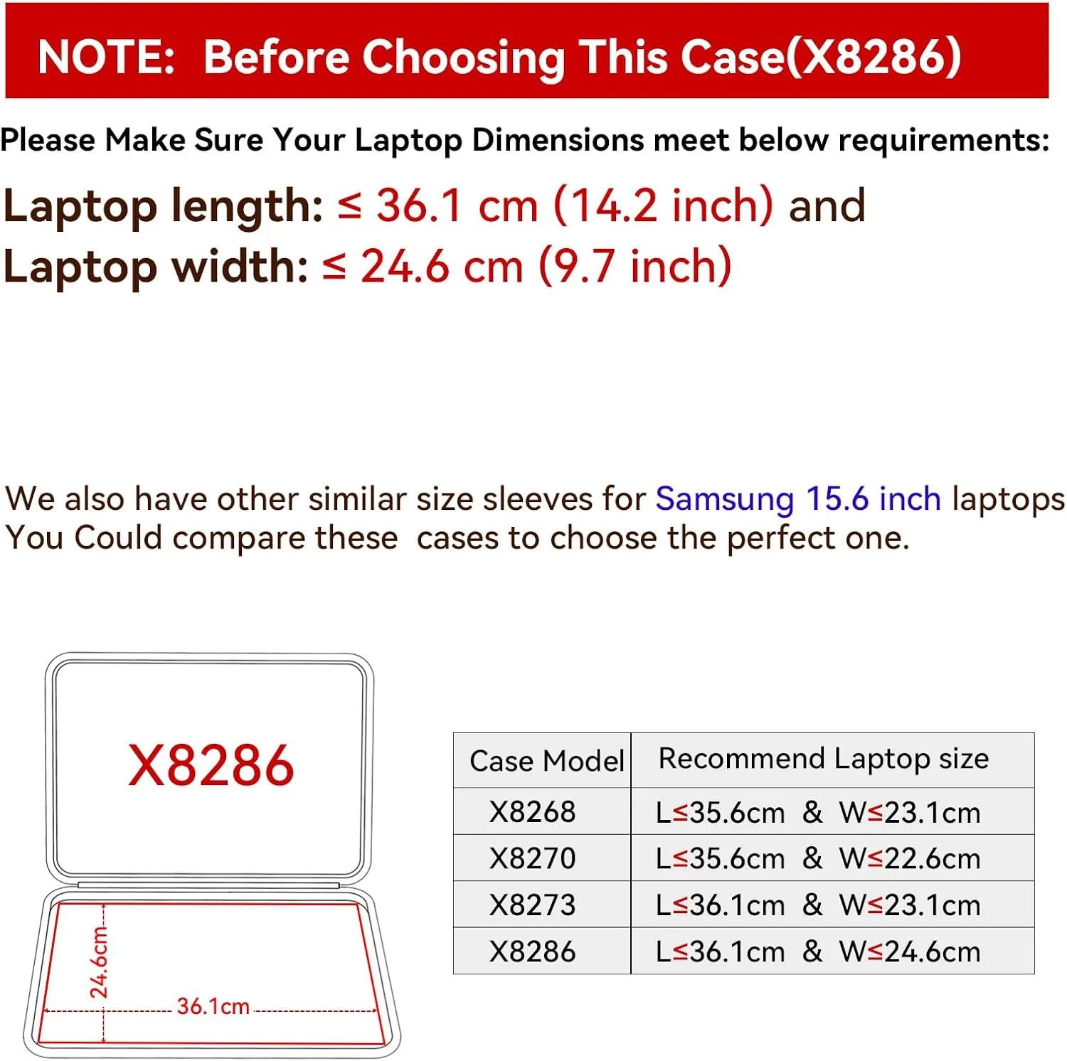 Smatree Hard EVA Protective Sleeve Case Compatible for 15.6 inch Samsung Chromebook 4  Laptop and Anti-Shock Notebook Bag(X8286)