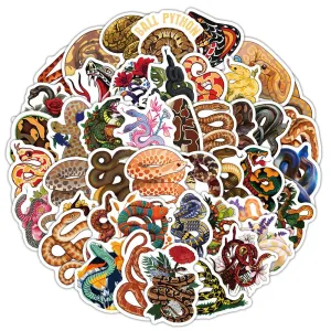Snake Stickers 50 Pcs for Suitcase Skateboard Laptop Computer Water Bottles Car Teens Boys Girls Scrapbooking Sticker