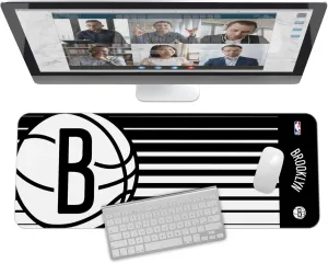 SOAR NBA Multifunctional Desk Mat for Desktop, (31.5"x12") - Ultra Soft Fabric with Non-Slip Rubber Backer - Water Resistant & Durable Nylon Stitching