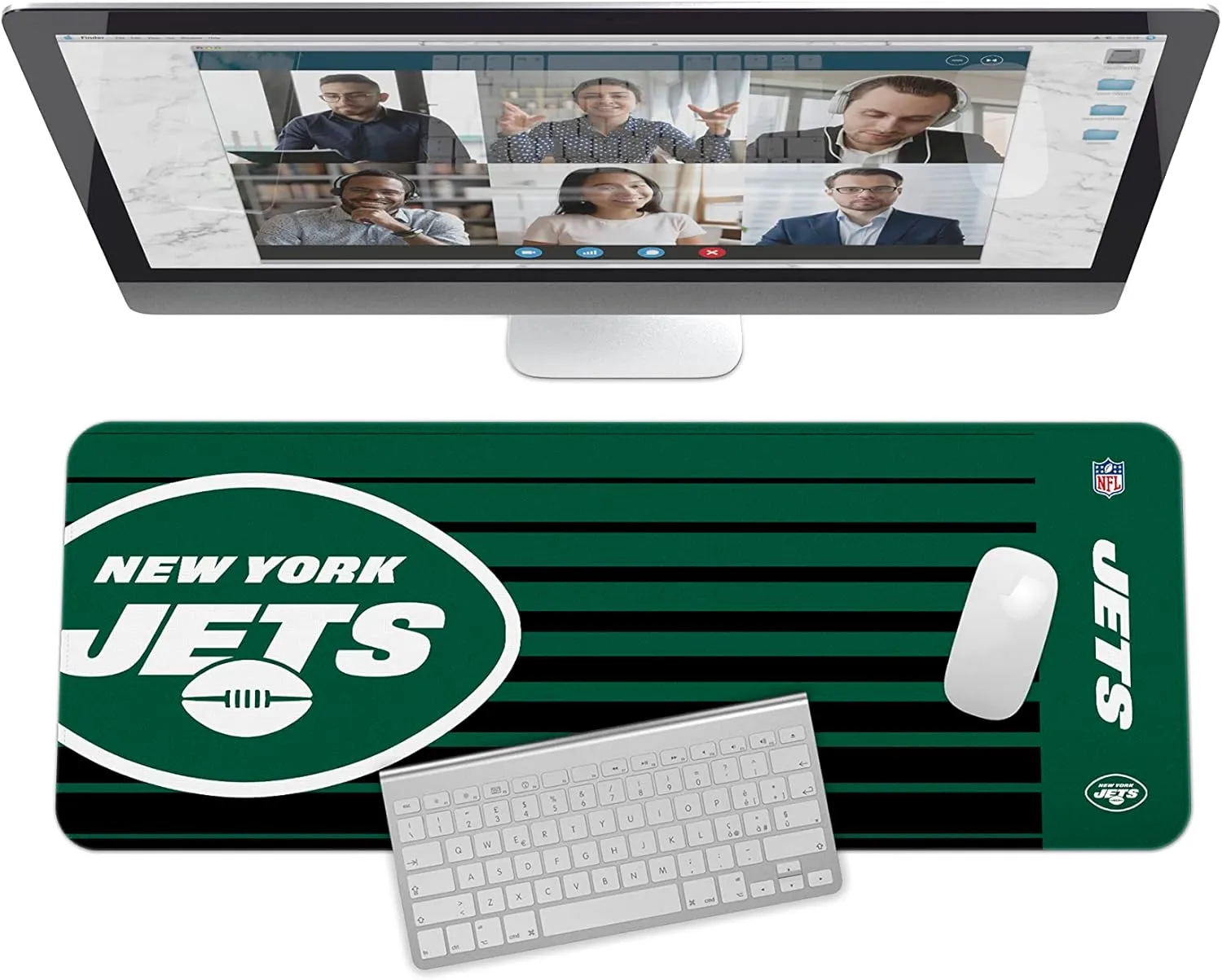 SOAR NFL Unisex Multifunctional Desk Mat for Desktop, (31.5"x12") - Ultra Soft Fabric with Non-Slip Rubber Backer - Water Resistant & Durable Nylon Stitching - Officially Licensed NFL, Desk Pad