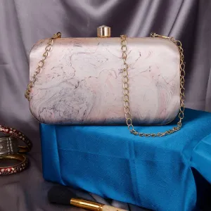 Sober Digital Abstract Satin Print Clutch for Women & Girls