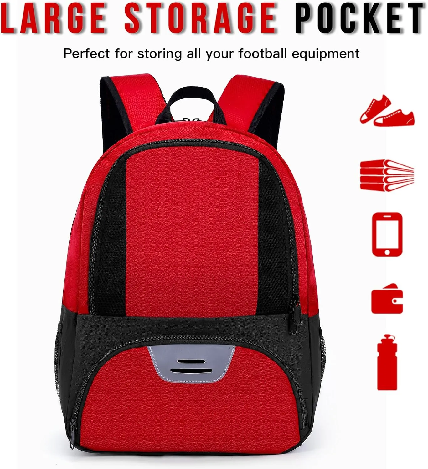 Soccer Bag,Youth Soccer Backpack, Football Volleyball Basketball Backpack fo,Sport Equipment Bags with Shoe compartment