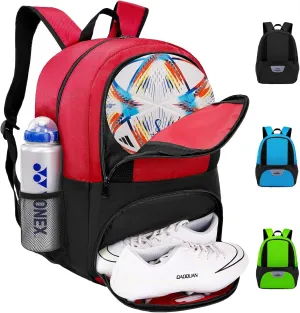 Soccer Bag,Youth Soccer Backpack, Football Volleyball Basketball Backpack fo,Sport Equipment Bags with Shoe compartment
