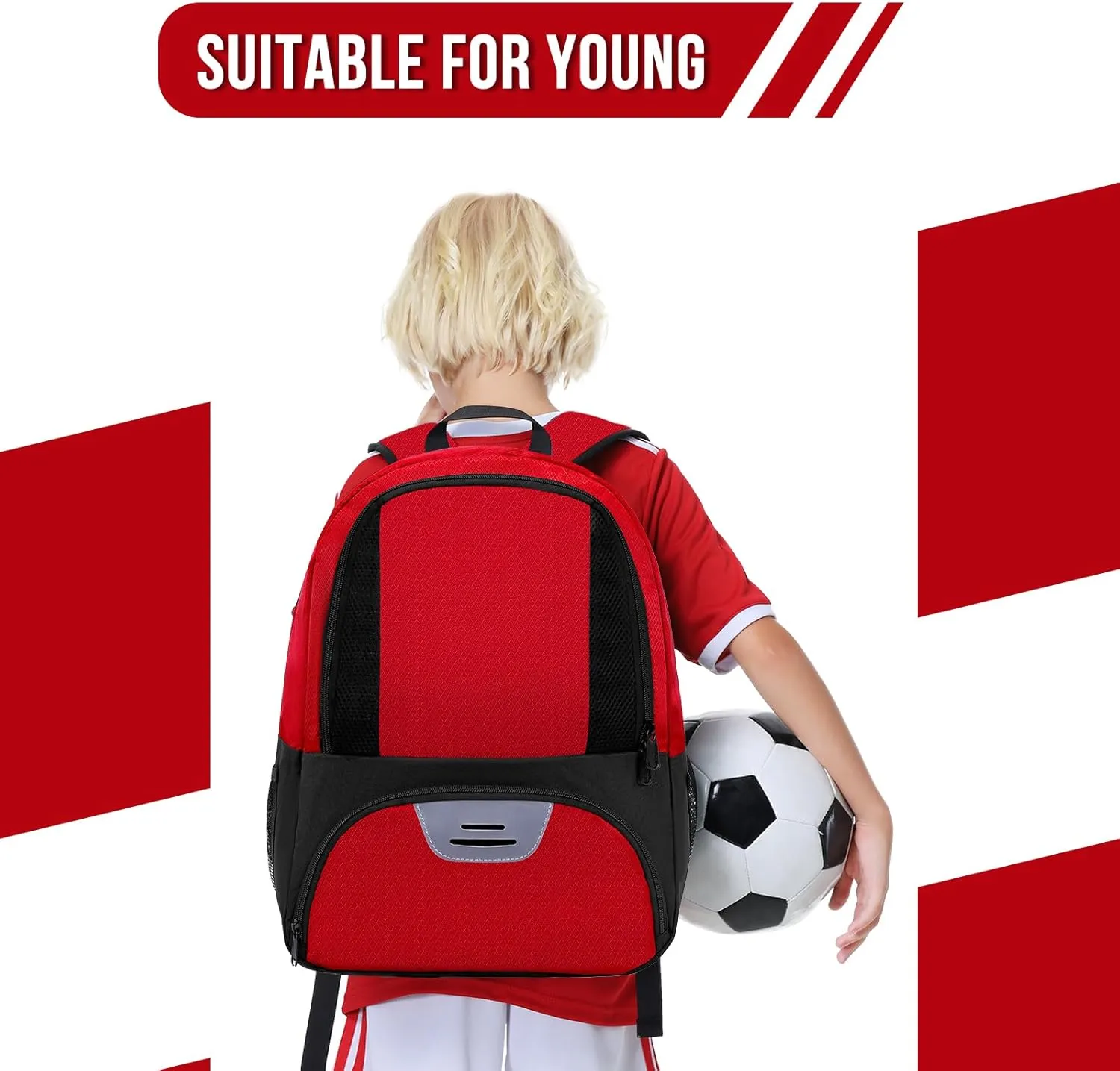 Soccer Bag,Youth Soccer Backpack, Football Volleyball Basketball Backpack fo,Sport Equipment Bags with Shoe compartment