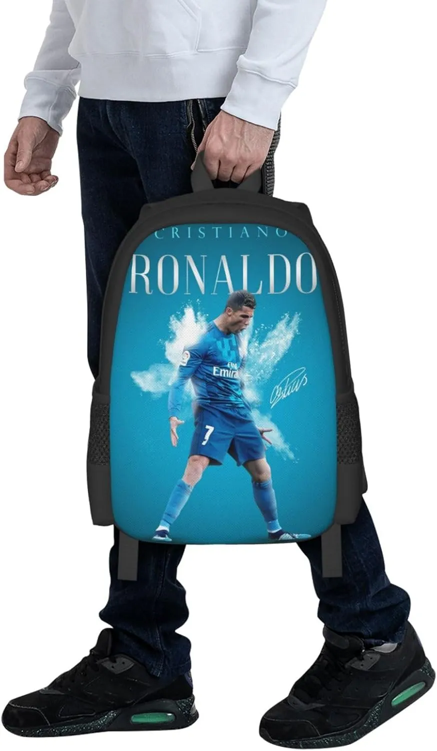 Soccer Player #7 Backpack 16.5 Inch For Daily Work Sport Outdoor Football Fans Laptop Bag-Style 18