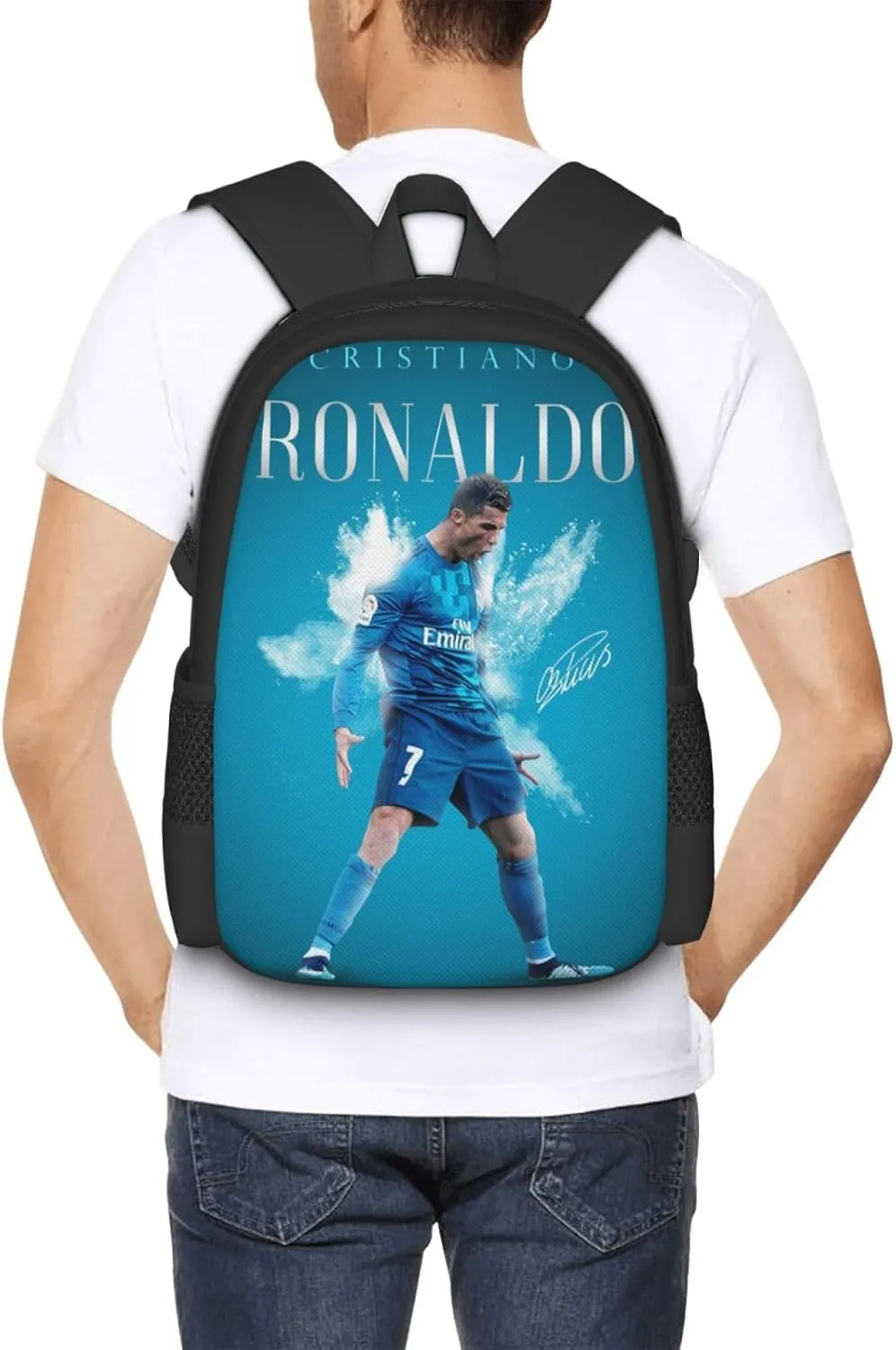 Soccer Player #7 Backpack 16.5 Inch For Daily Work Sport Outdoor Football Fans Laptop Bag-Style 18