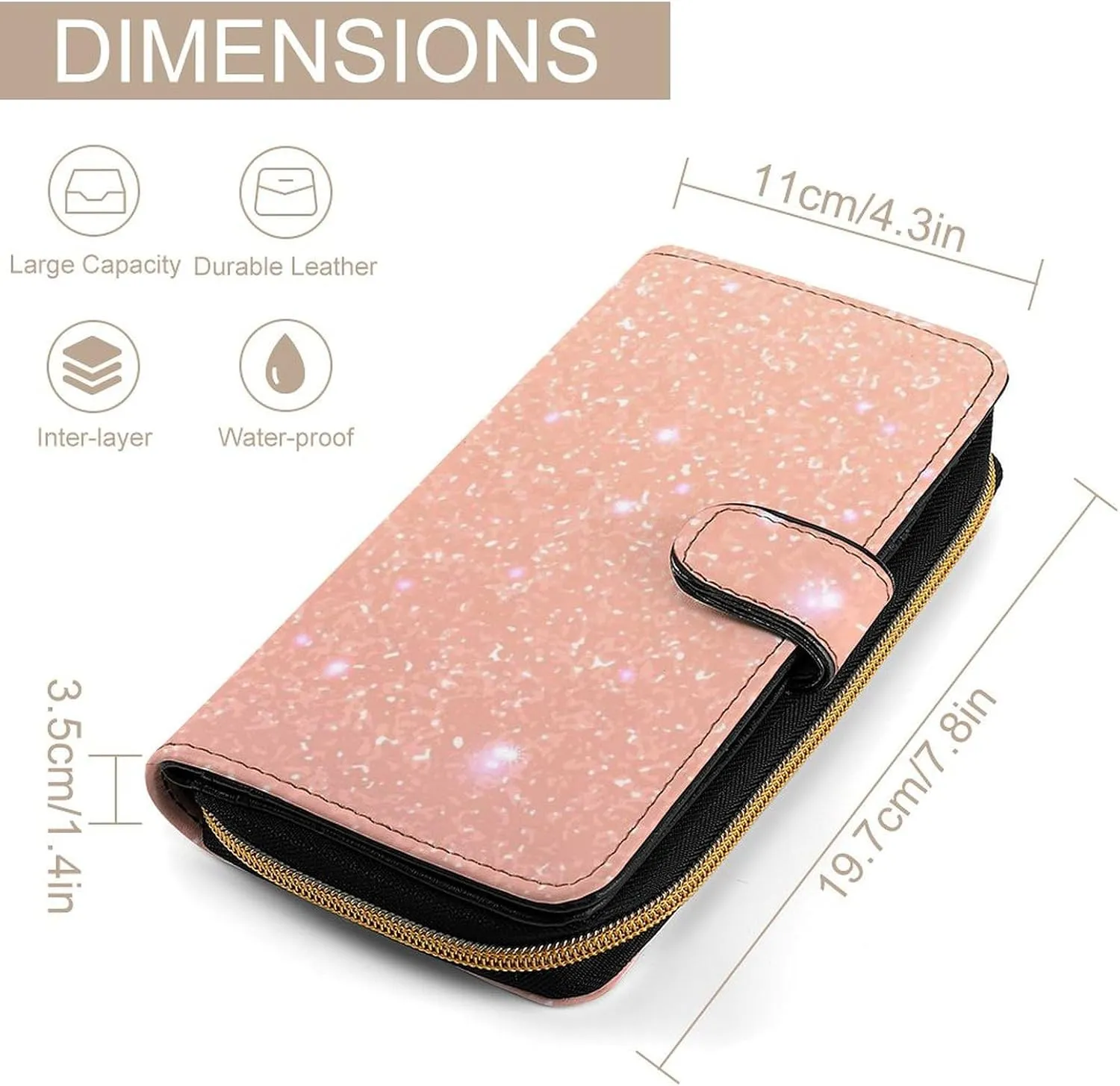 Soft Zipper Wallet with 12 Card Slots, Clutch PU Leather Card Case Holder Purse