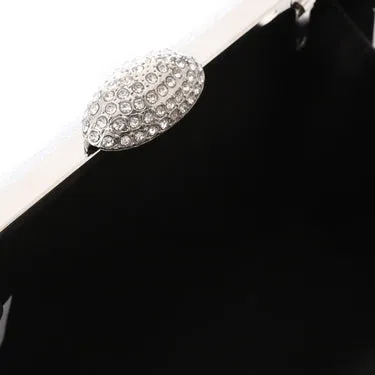 Soiree clutch for Women with Shiny Vertical rhinestones Strips - Silver