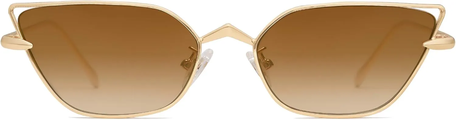 SOJOS Small Cateye Sunglasses Fashion Narrow Fun Trendy Rectangle Sunnies SJ1127