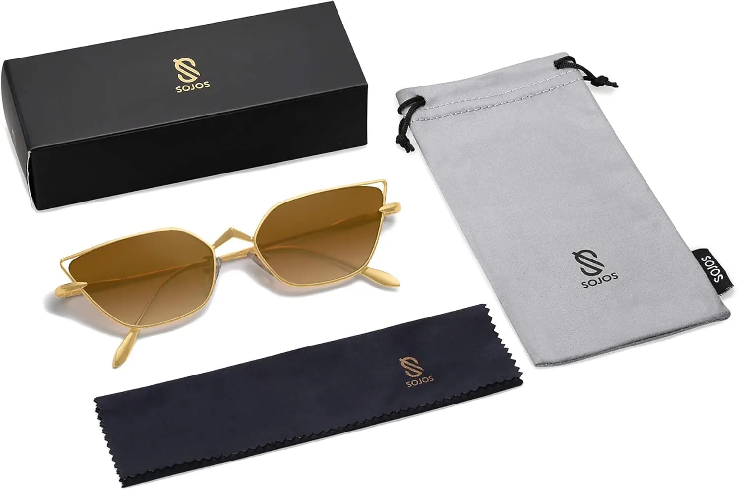 SOJOS Small Cateye Sunglasses Fashion Narrow Fun Trendy Rectangle Sunnies SJ1127