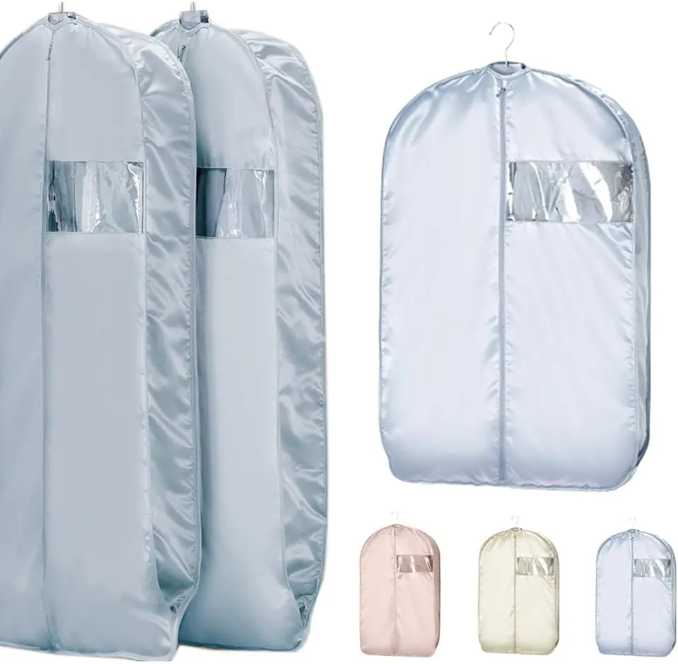Space Saving Hanging Garment Bag, 2025 New Compression Hanging Garment Bag Dust Cover Clothes Bags for Down Coat, Suit Bags for Closet Storage (Blue, 22.8x51.2inch)