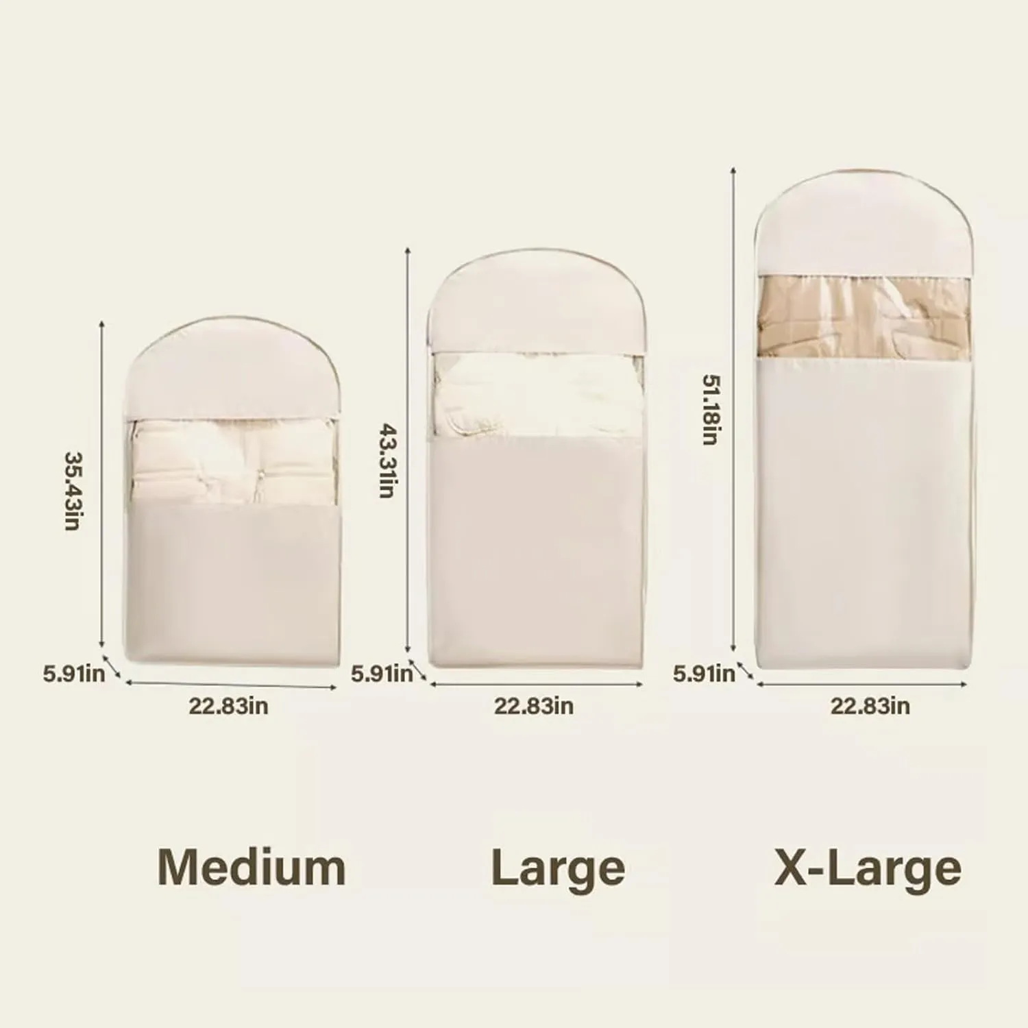 Space Saving Hanging Garment Bag with Self Compression Zipper, Dust Cover Clothes Bags for Down Coat & Closet Storage (Pink,3Pcs)