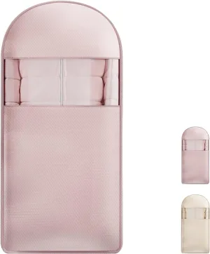 Space Saving Hanging Garment Bag with Self Compression Zipper, Space Saver Closet Organizers, Dust Cover Clothes Bags for Down Coat, Jackets, Shirts and Sweater (Pink, XL)