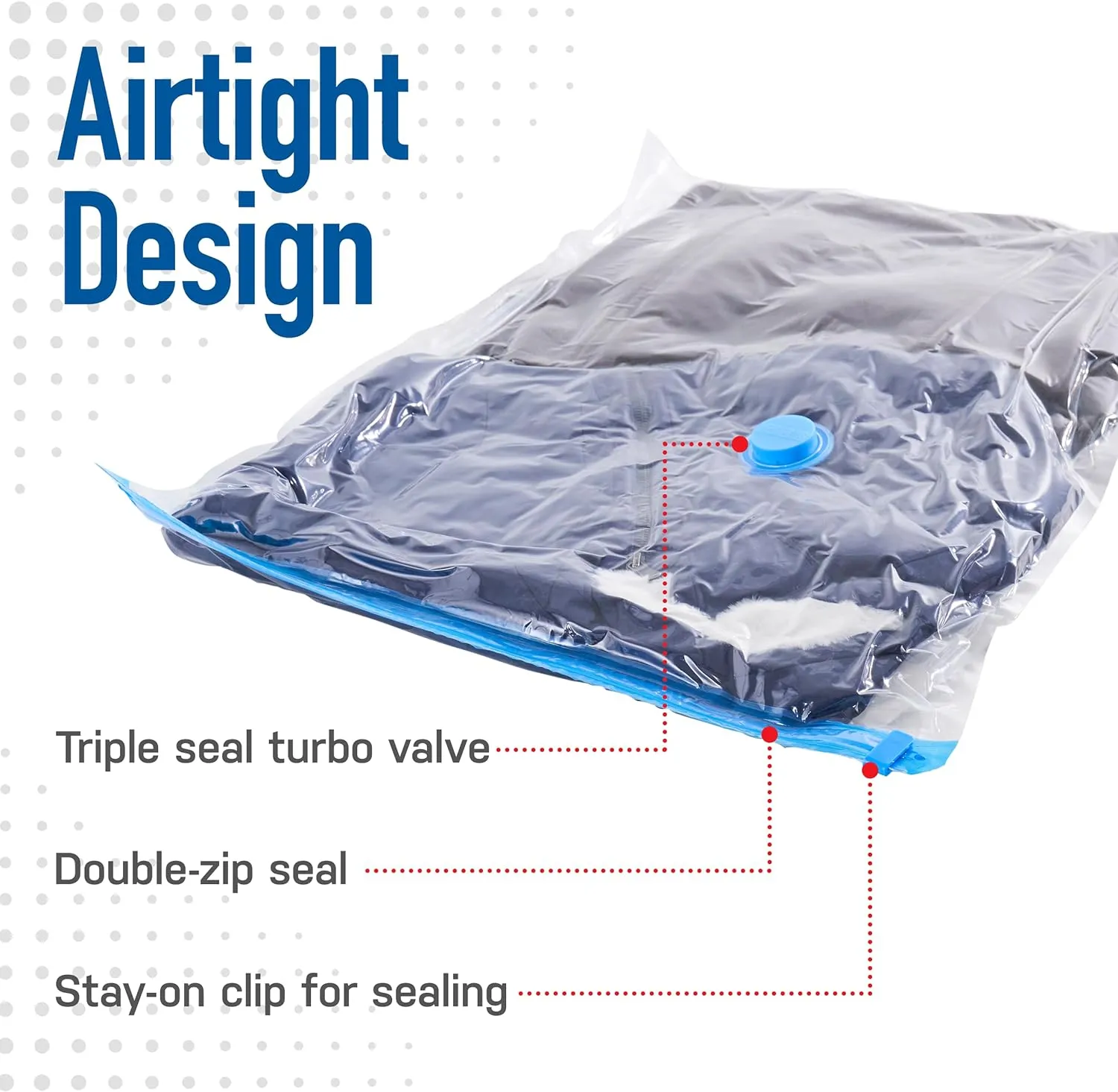 Spacesaver Vacuum Storage Bags, 80% More Storage, Hand-Pump for Travel, Small Vacuum Bags for Travel with Double-Zip Seal and Triple Seal Turbo-Valve for Max Spacing in Storages (Small 6 Pack)