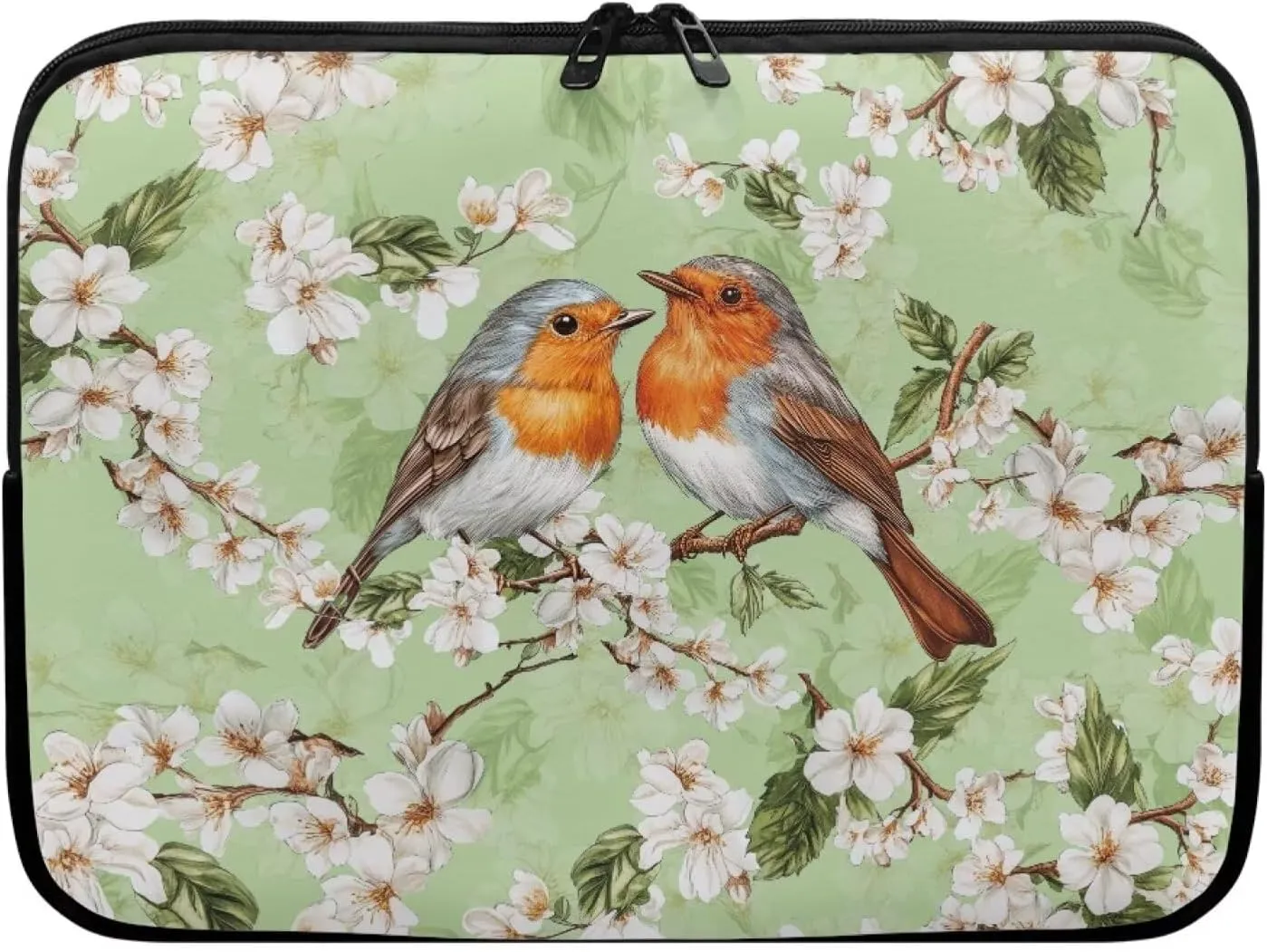 Sparrow Floral Printed Computer Bags for Women Men, Water Resistant Laptop Briefcase 17 Inch Travel Case Compatible with Most Laptops