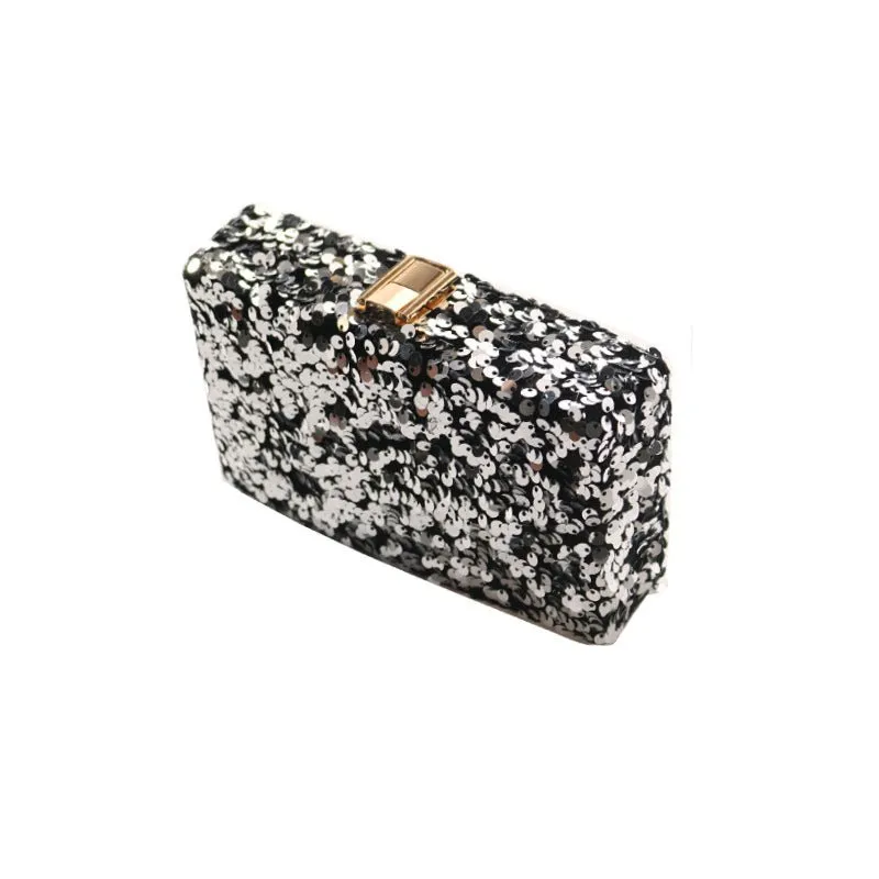 Square Elegant Sequined Evening Clutch Purse