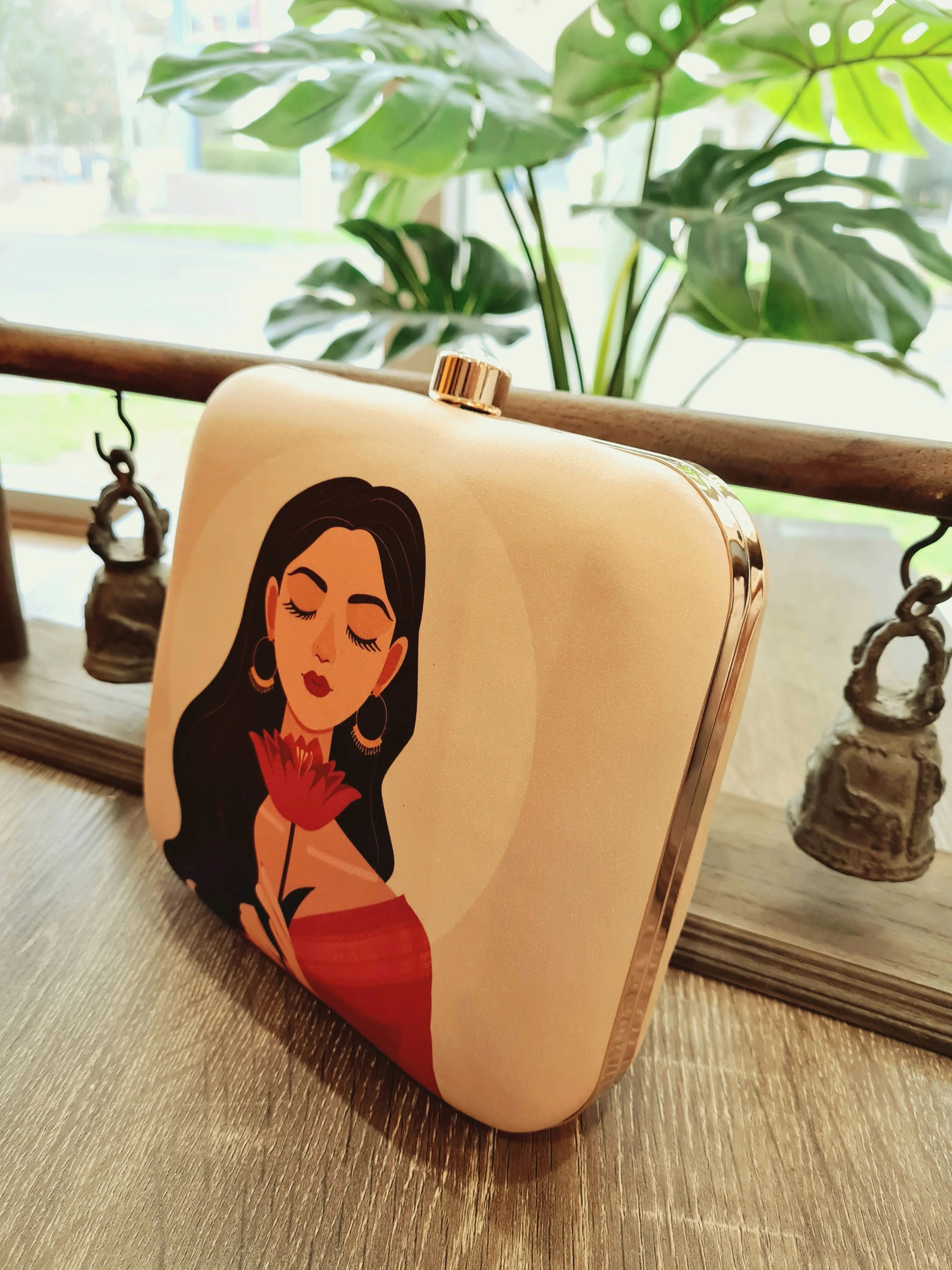 Square Printed Box Clutch