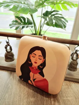 Square Printed Box Clutch