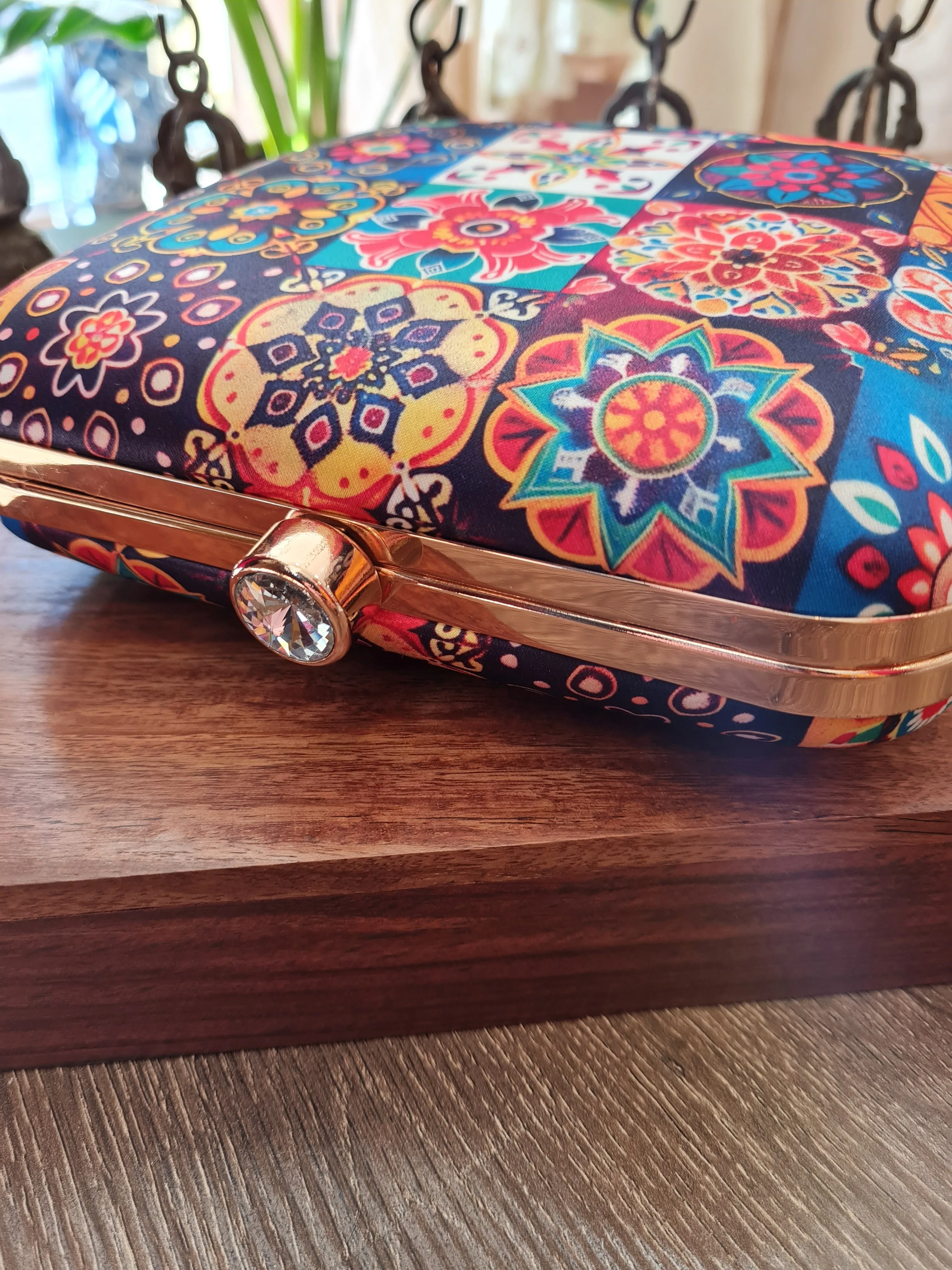 Square Printed Box Clutch