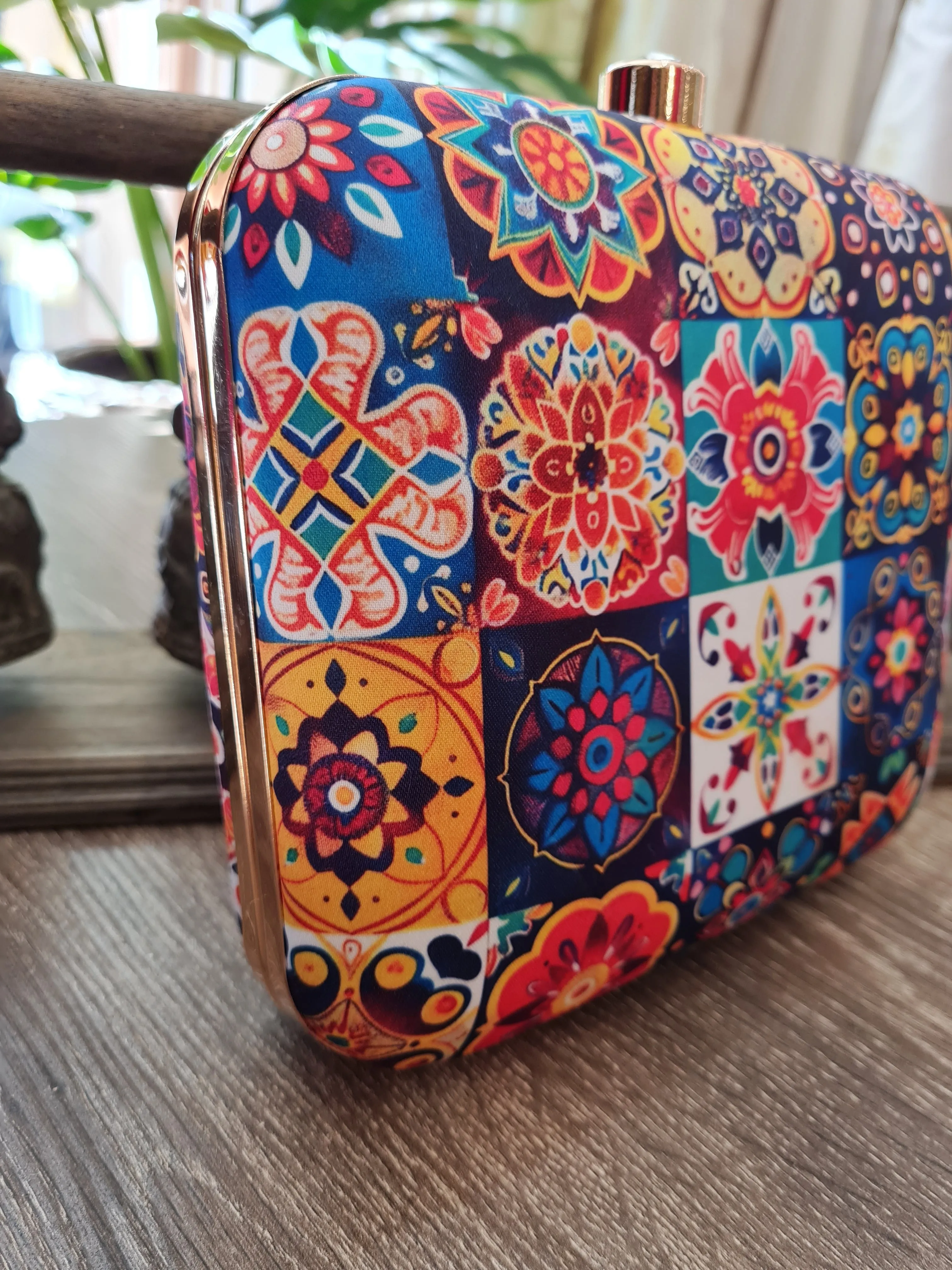 Square Printed Box Clutch