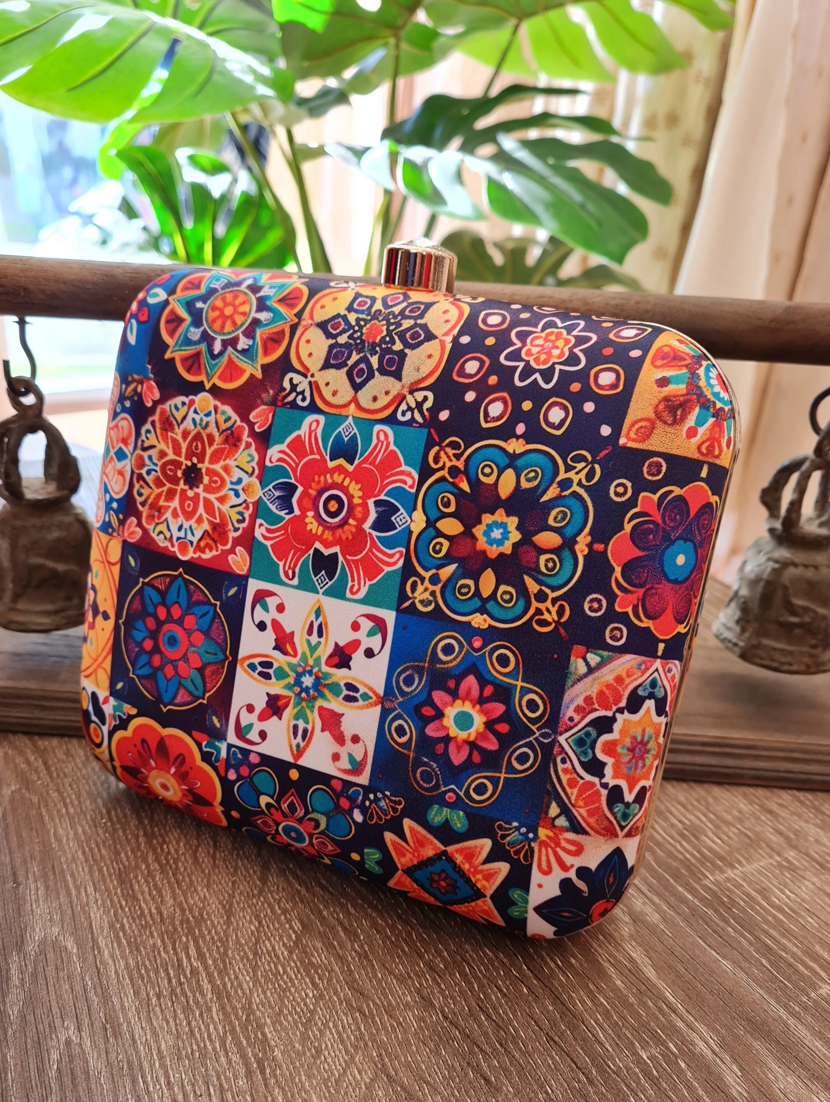 Square Printed Box Clutch