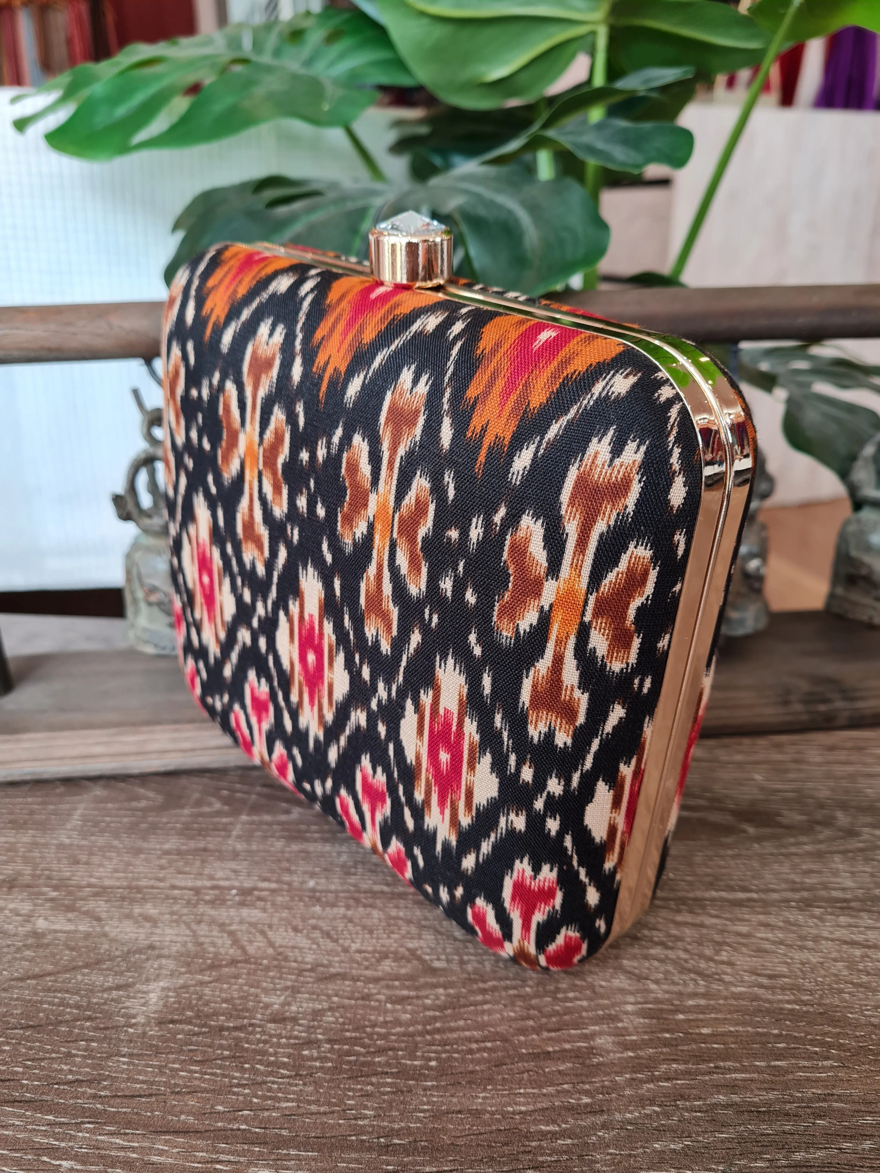 Square Printed Box Clutch