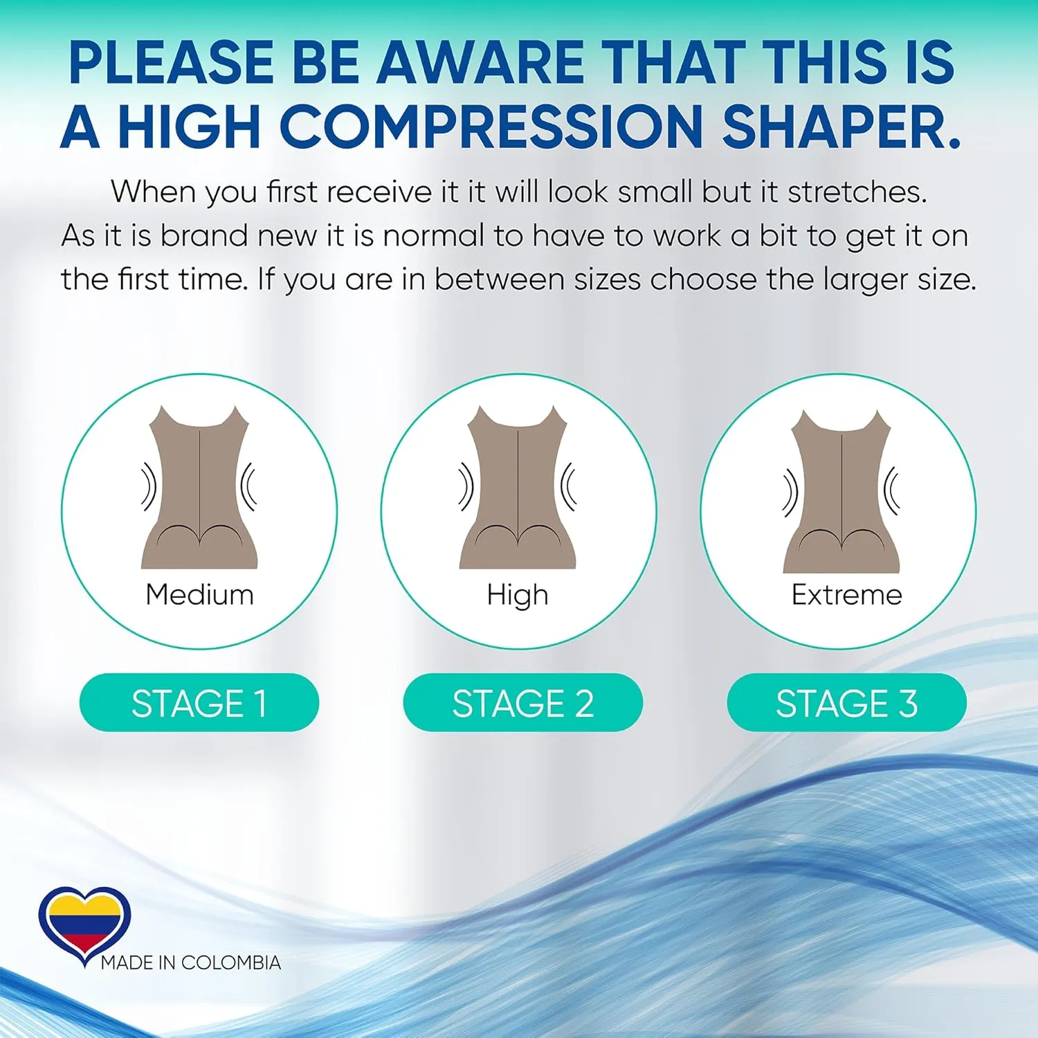 Stage 2 Colombian BBL Faja- Post Surgical Recovery Shapewear For Tummy Tucks Lipo360 or BBL Compression Garment 1681