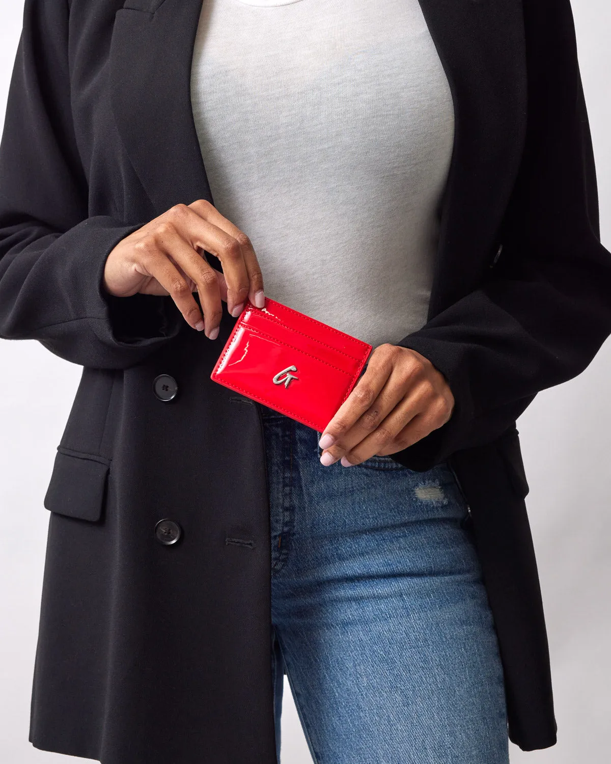 STANDARD SILVER CARD HOLDER - MIRROR RED