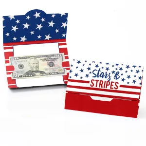 Stars & Stripes - Memorial Day, 4th of July and Labor Day USA Patriotic Party Money And Gift Card Holders - Set of 8