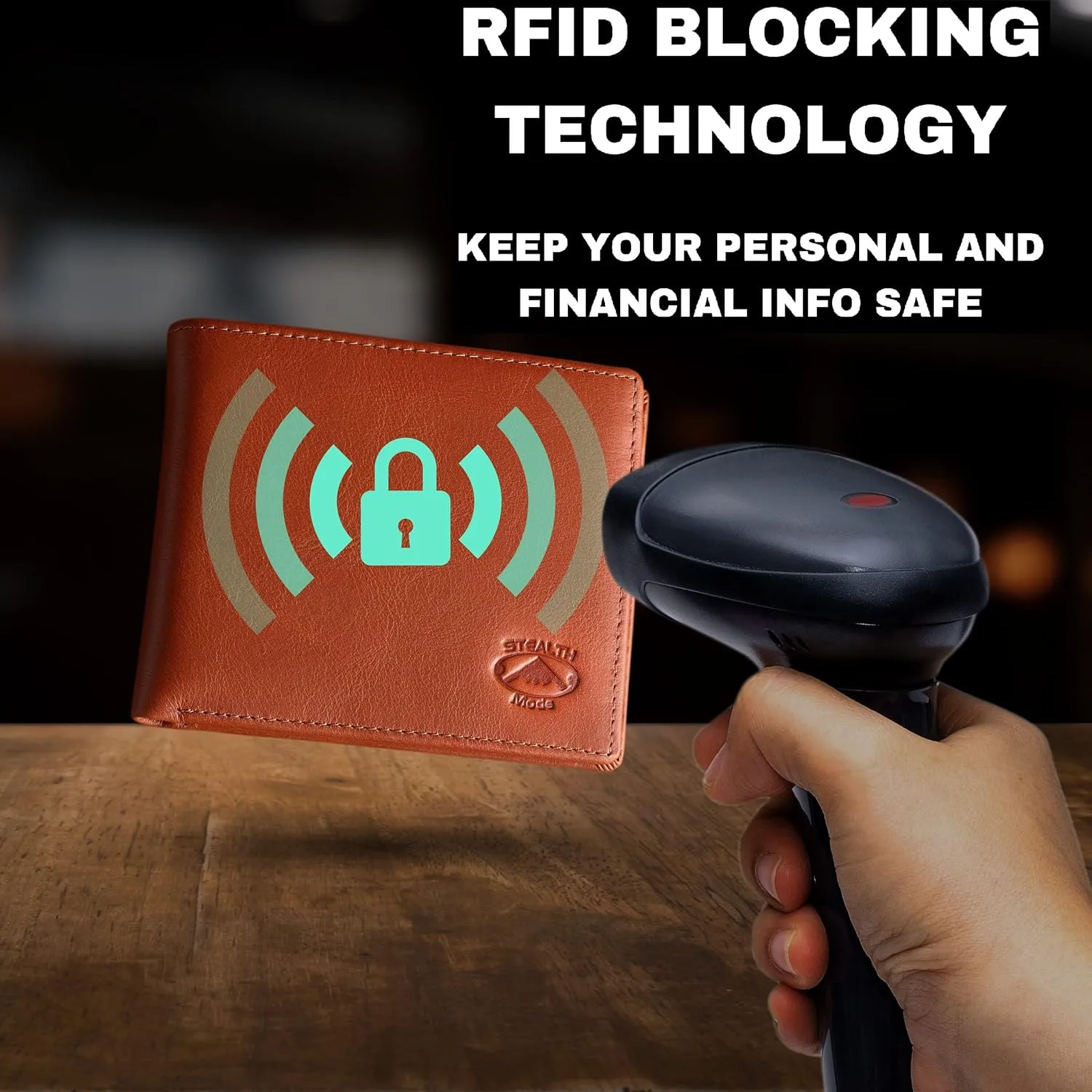 Stealth Mode Leather Bifold Wallet for Men With ID Window and RFID Blocking