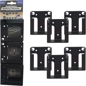 StealthMounts Battery Holder Compatible with Kobalt 24V (6 Pack) - Black | StealthMounts Battery Mounts | Made in the UK
