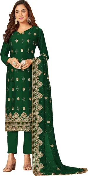 Stitched Eid Ramadan Festival Special Pakistani Embroidery Women Wear Salwar Kameez Trouser Outfit