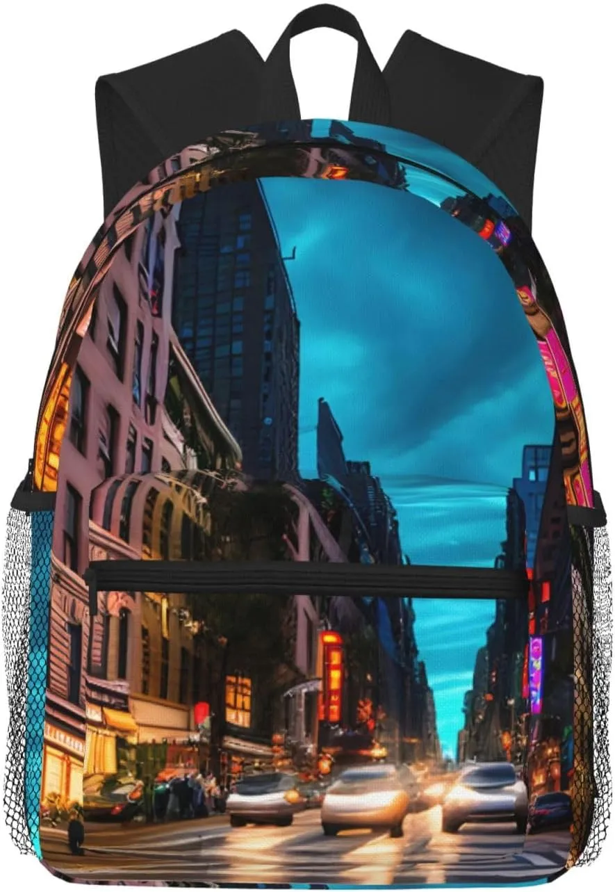 Streets of New York City Backpack Cute Print Bookbag Women Travel Casual Water-resistant Backpack Travel Bag bags