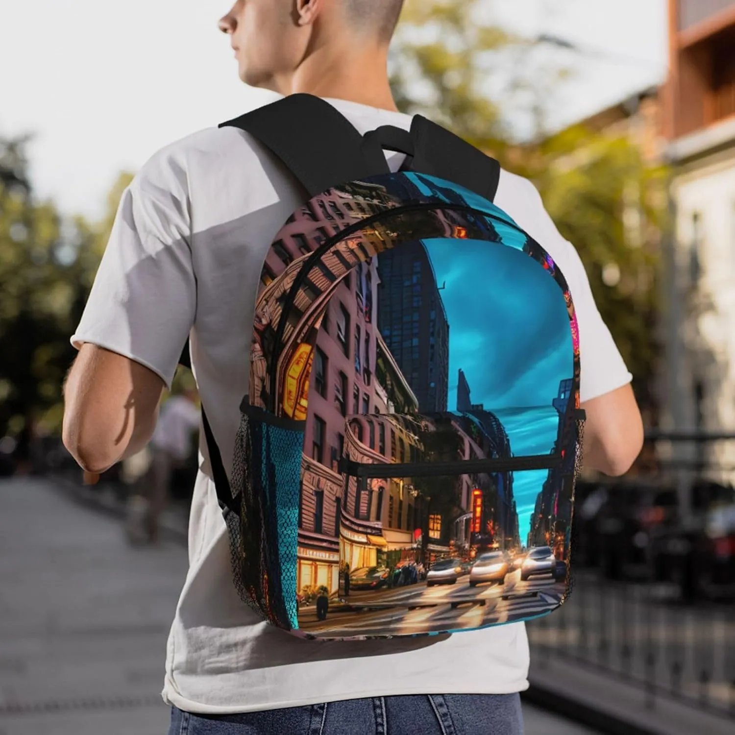Streets of New York City Backpack Cute Print Bookbag Women Travel Casual Water-resistant Backpack Travel Bag bags