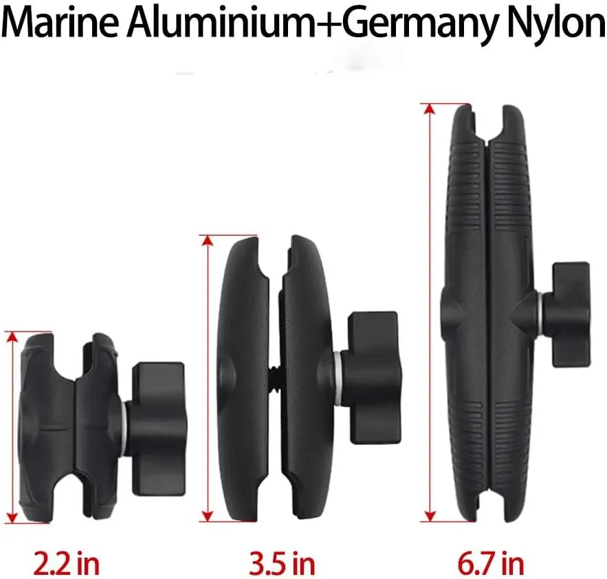 Strg Double Socket Arm with Dual 1" Ball Sockets, 6.7'' Aluminum Alloy Arm Compatible with RAM and 1" Ball Systems from Arkon, Bold and Tackform Enterprise Series