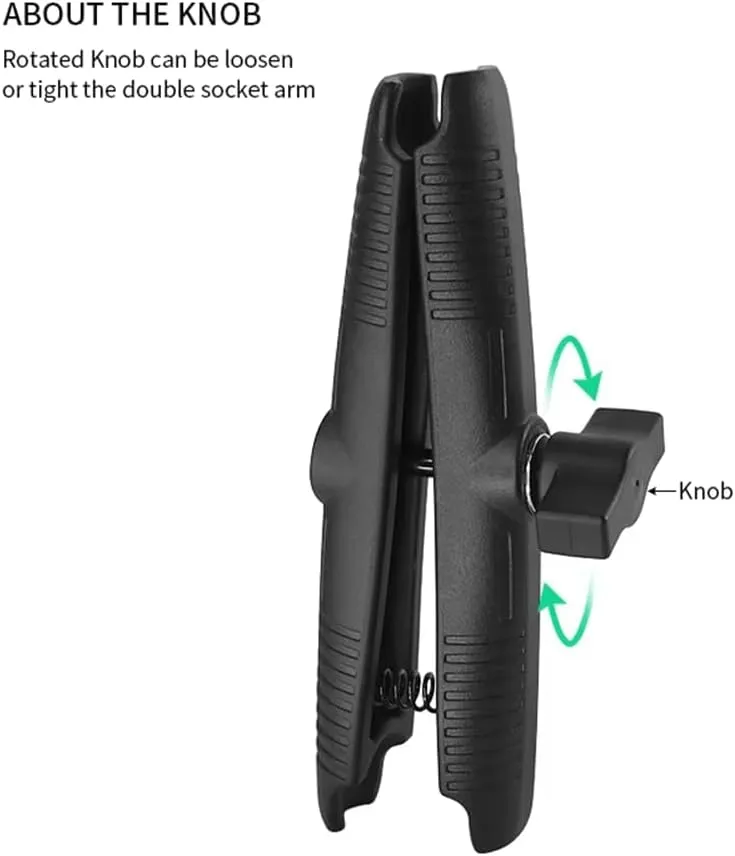 Strg Double Socket Arm with Dual 1" Ball Sockets, 6.7'' Aluminum Alloy Arm Compatible with RAM and 1" Ball Systems from Arkon, Bold and Tackform Enterprise Series