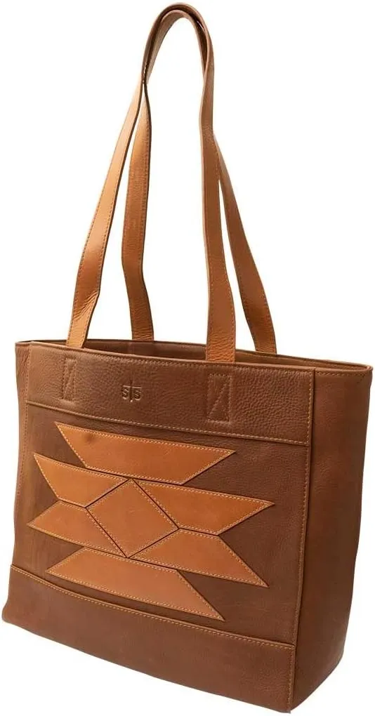STS Ranchwear Women's Western Genuine Leather Kai Collection Two Shoulder Straps Tote Handbag, One Size
