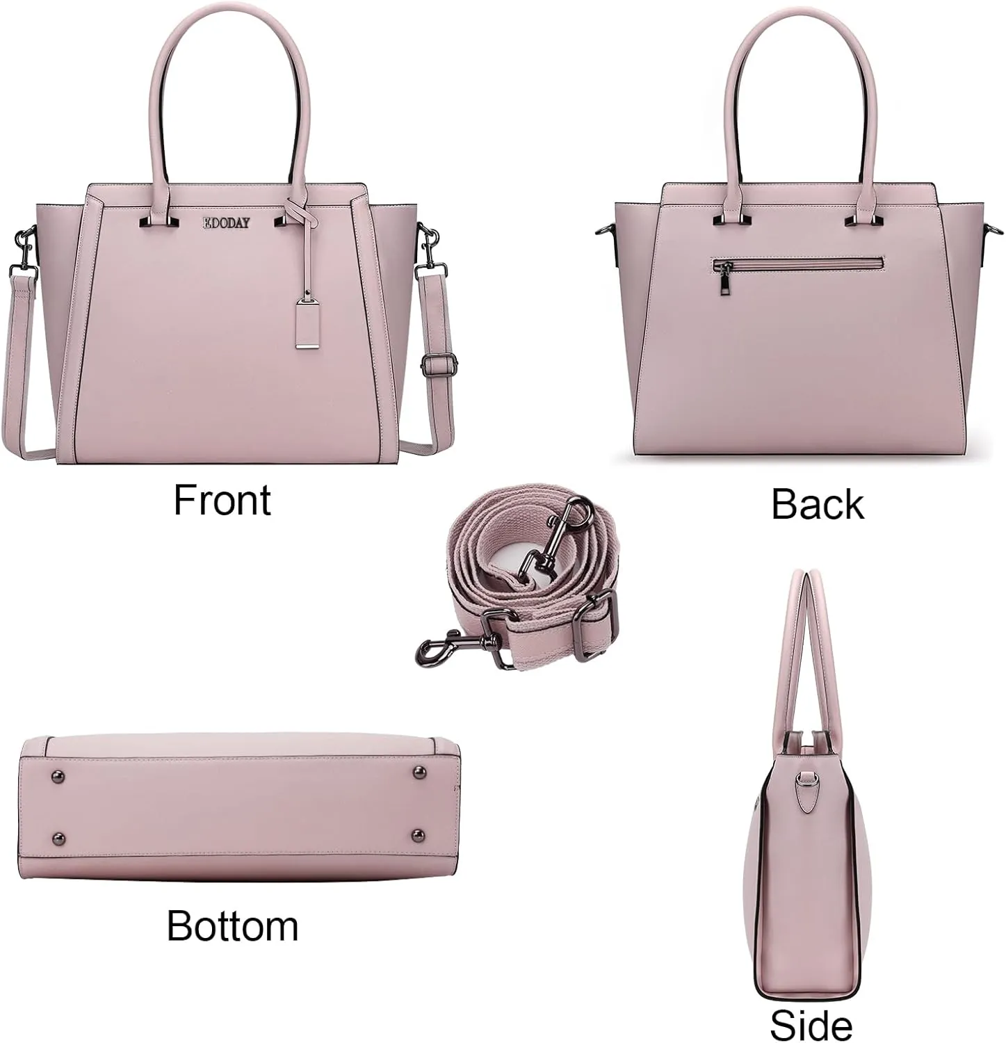 Stylish 15.6 Inch Laptop Tote Bag for Women - Travel Computer Handbag with Long Shoulder Strap