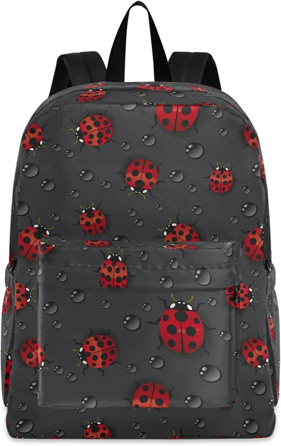 Stylish Ladybug Water Drop Casual Polyester Laptop Backpack Large Daypack for Business Sport Travel School Bookbags