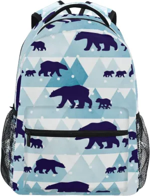 SUABO Polar Bear Backpack for School Student Laptop iPad Tablet Travel School Bag for Boys Daypack