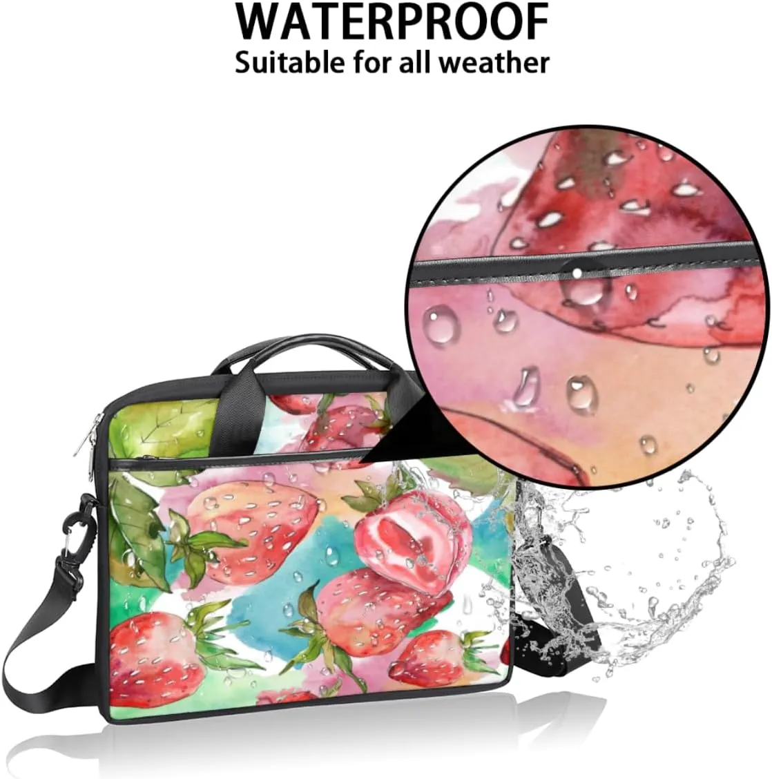 Sugar Skull Flowers Laptop Bag for Women Men 13-15 Inch Computer Briefcase Bag Lightweight Notebook Shoulder Messenger Bag