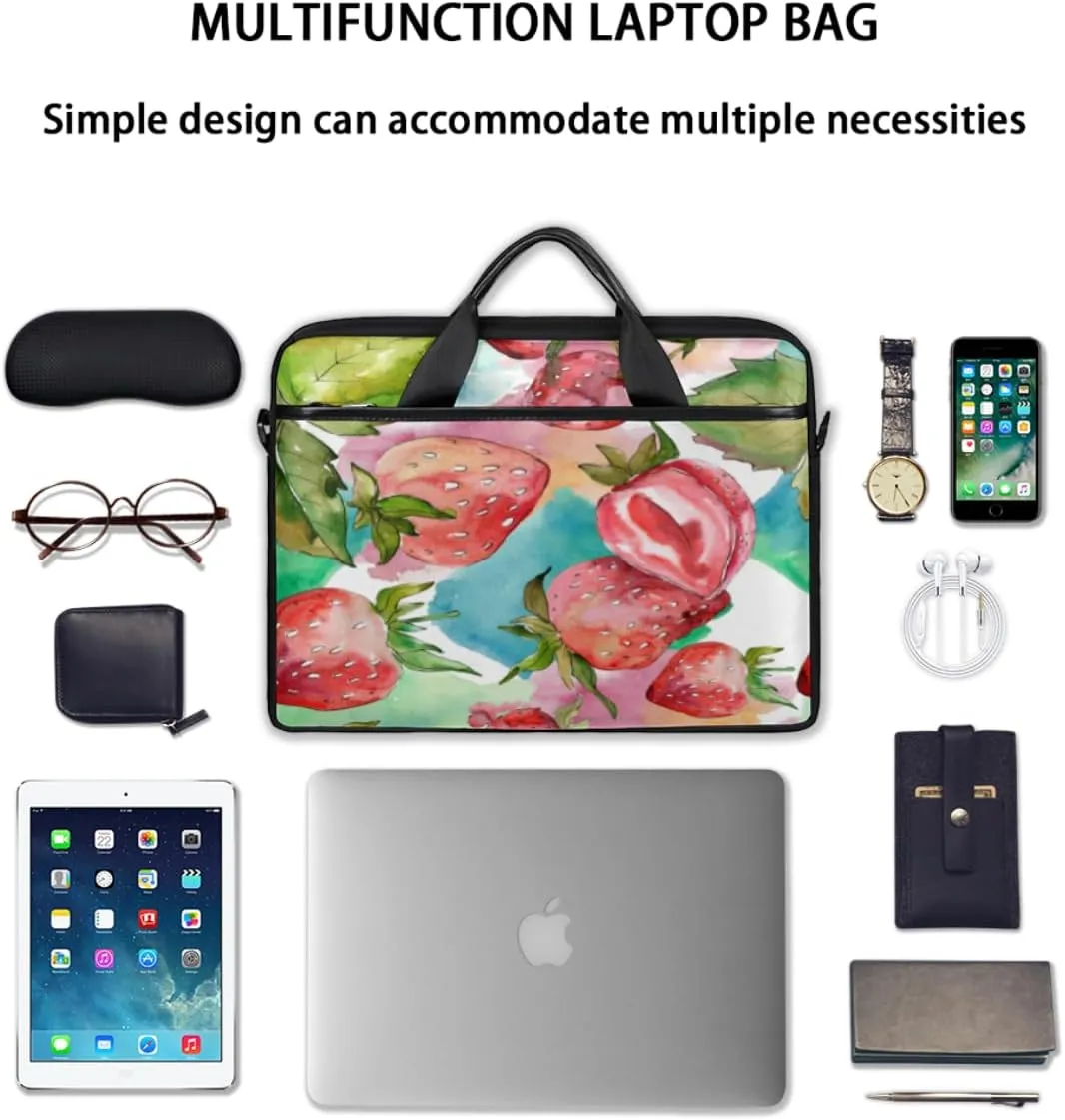 Sugar Skull Flowers Laptop Bag for Women Men 13-15 Inch Computer Briefcase Bag Lightweight Notebook Shoulder Messenger Bag