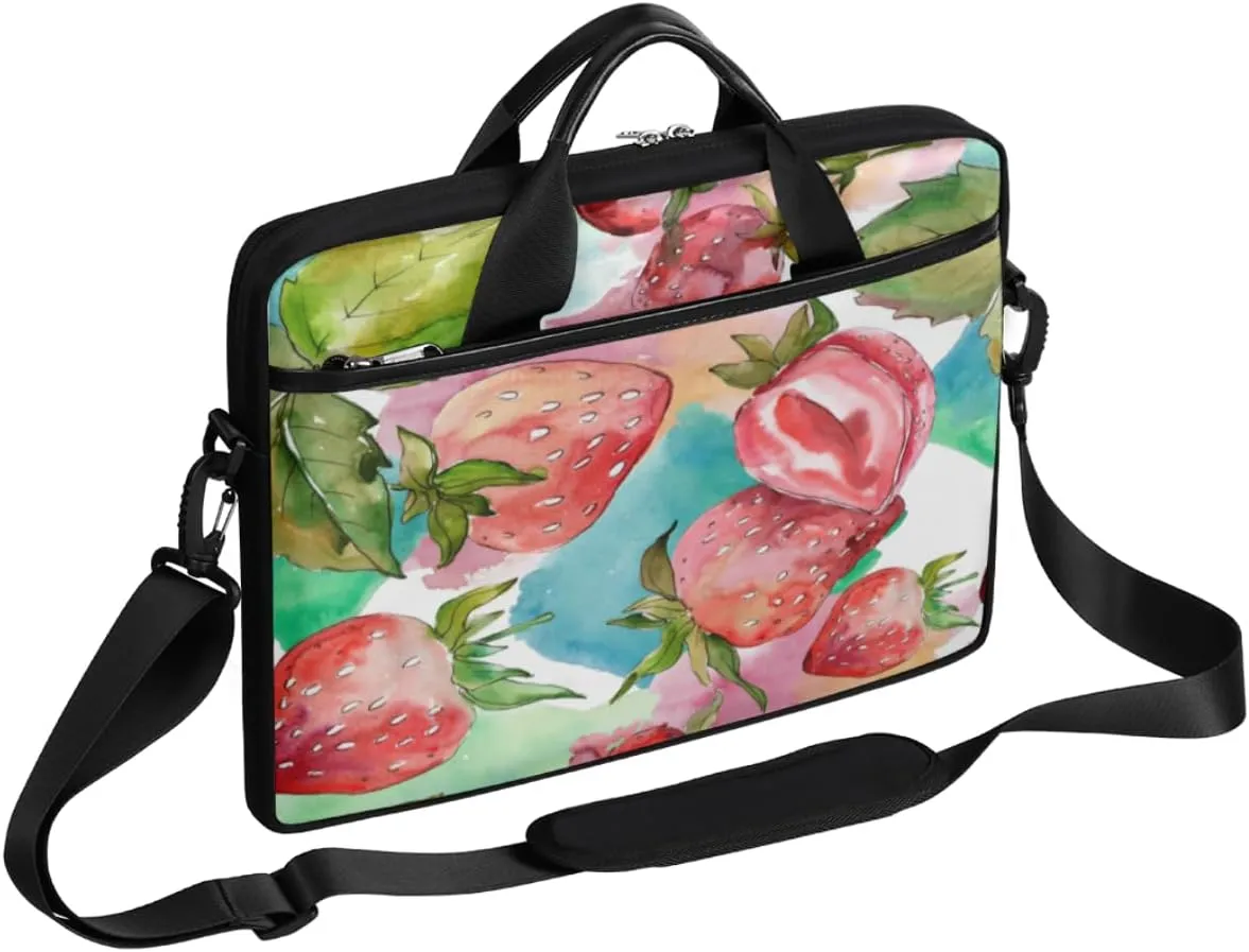 Sugar Skull Flowers Laptop Bag for Women Men 13-15 Inch Computer Briefcase Bag Lightweight Notebook Shoulder Messenger Bag