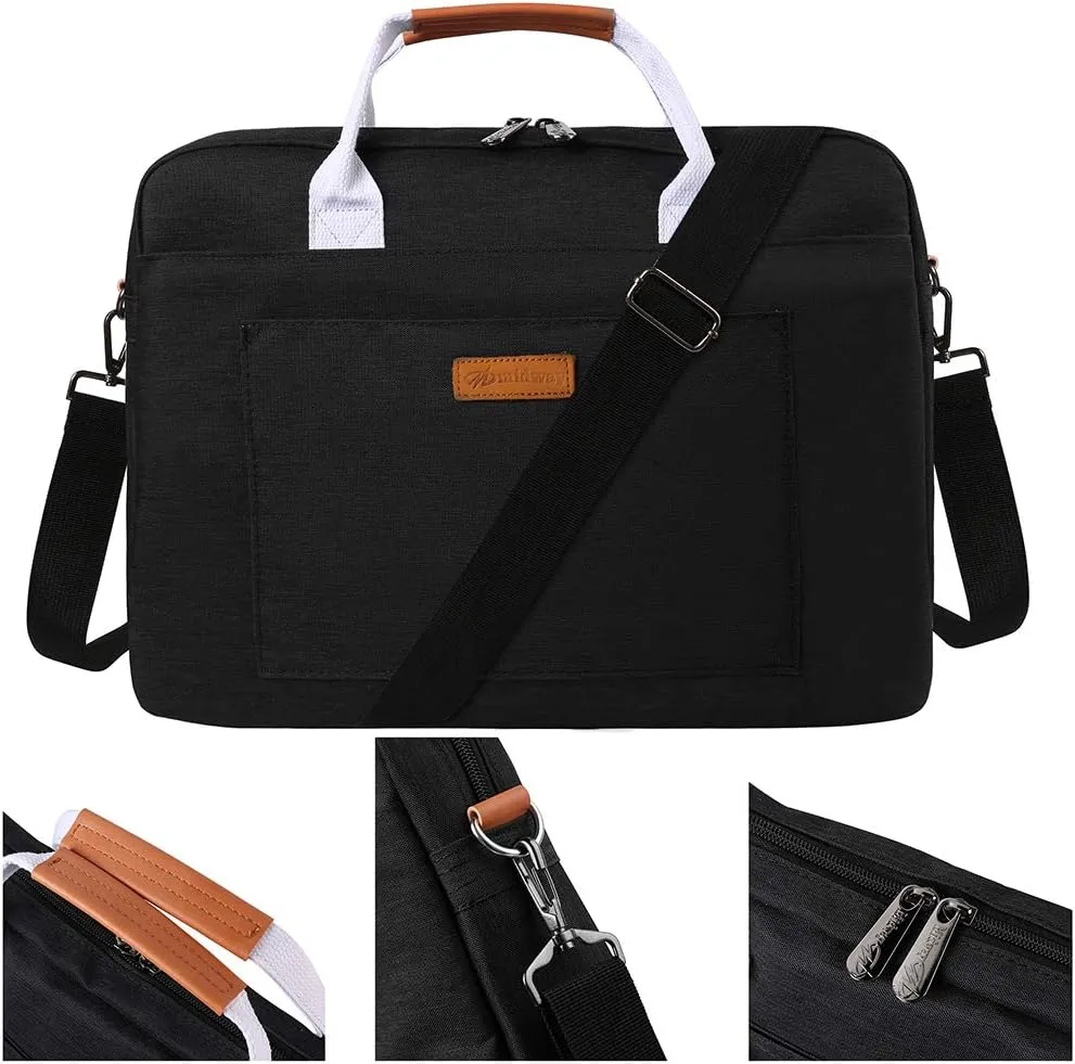Sumac 16" Laptop Computer Messenger Bag Work Briefcase with Dual Top Handles, Adjustable Straps Laptop Shoulder Bag