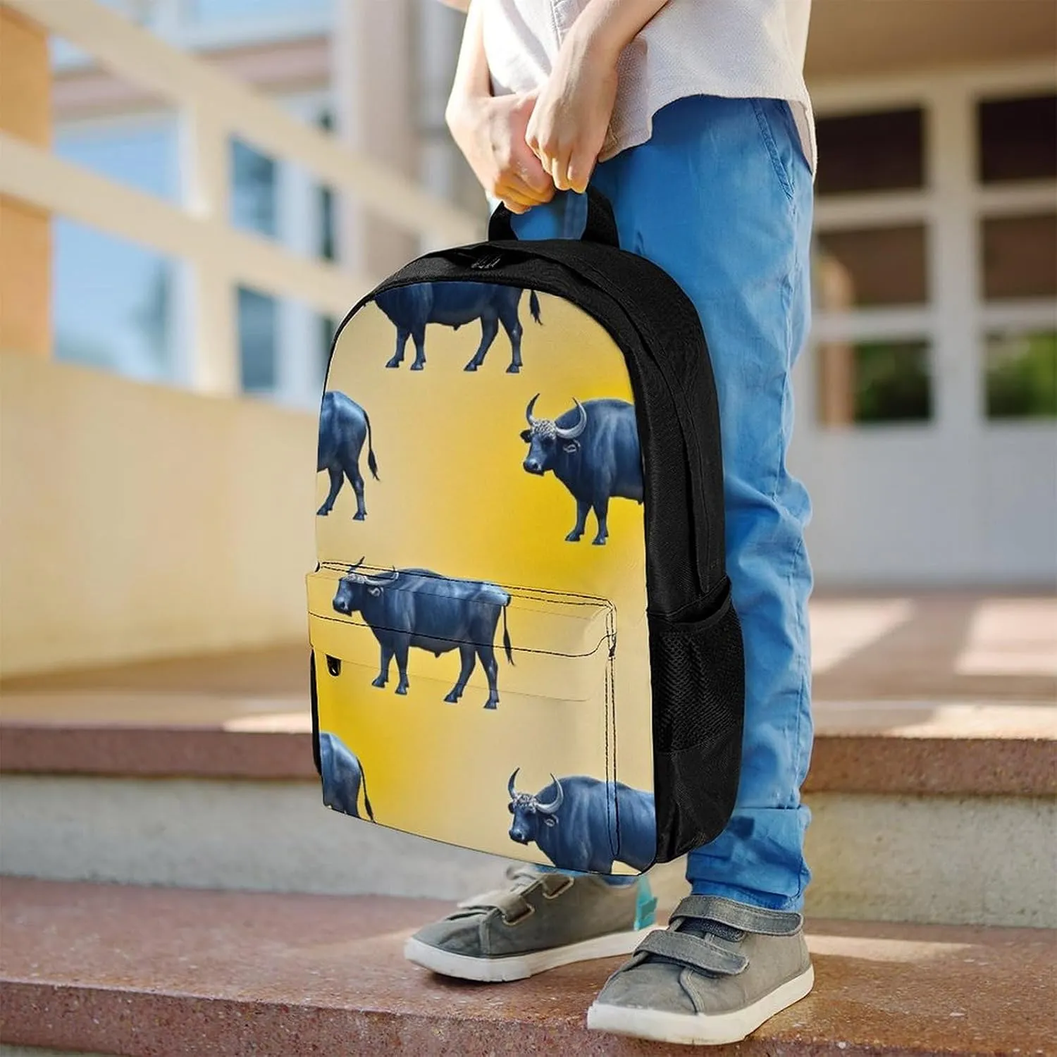 Supdreamc Lightweight Daypack for Camping Business Walking Cycling - Large Capacity Anti-Theft Multipurpose Bookbag, Cute Highland Cattle Art Gym Outdoor Hiking Backpack