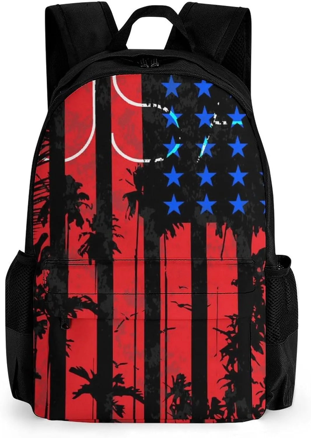 Supdreamc Men Women Lightweight American Thin Red Line Flag Pattern Backpack Large Capacity Bookbag With Smooth Zippers for Gym Business Running