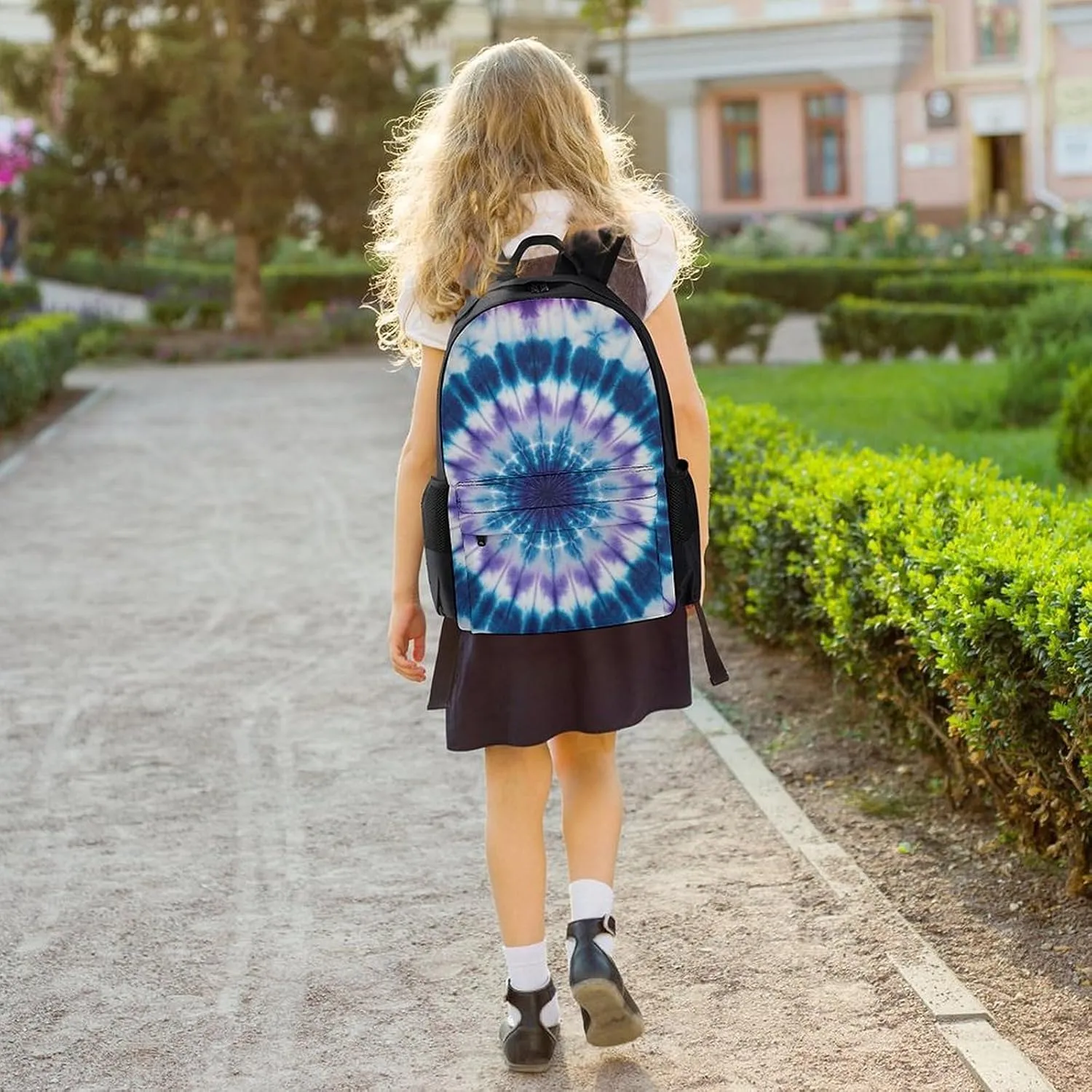 Supdreamc Men Women Polyester Tie Dye Art Daypack Big Capacity Shoulder Bag With Adjustable Shoulder Straps for Camping Travel Walking Cycling