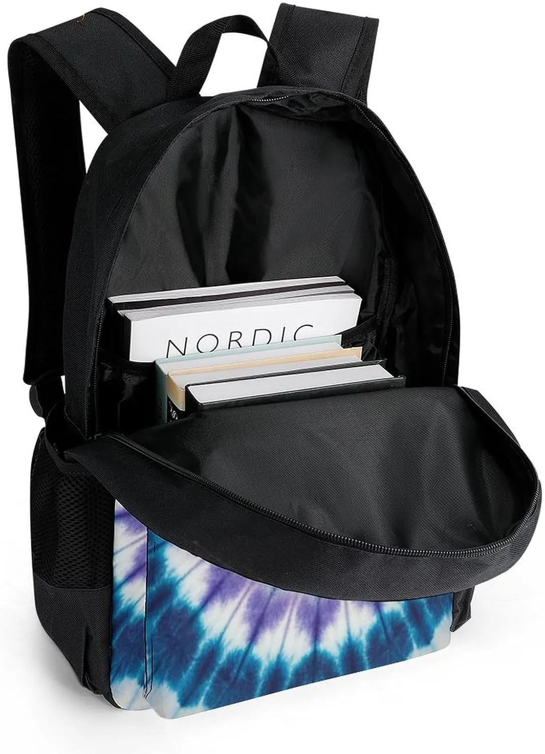 Supdreamc Men Women Polyester Tie Dye Art Daypack Big Capacity Shoulder Bag With Adjustable Shoulder Straps for Camping Travel Walking Cycling