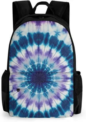 Supdreamc Men Women Polyester Tie Dye Art Daypack Big Capacity Shoulder Bag With Adjustable Shoulder Straps for Camping Travel Walking Cycling